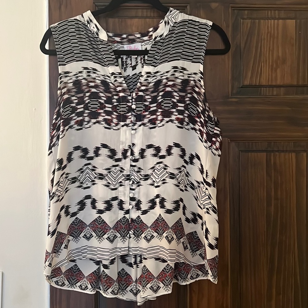 Parker 100% silk top with buttons
